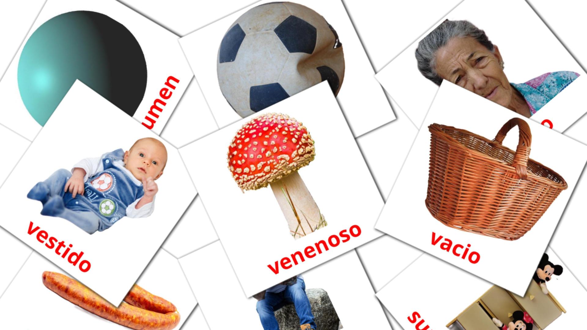 español tarjetas de vocabulario en Adjetivos 