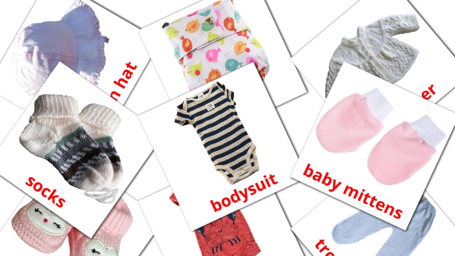 11 Bildkarten für Baby clothes