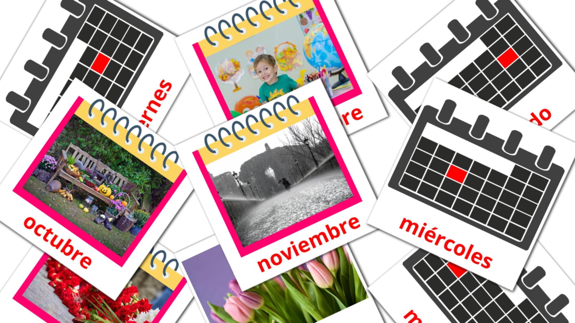 Calendario Vocabulário em espanhol Flashcards