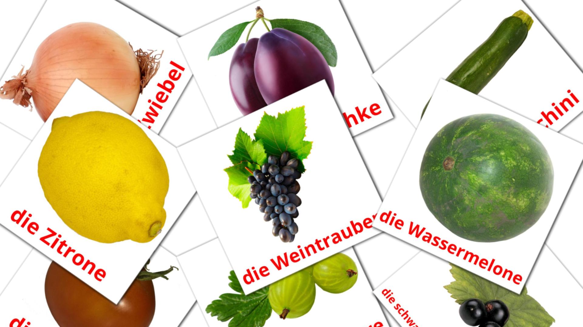 Deutsch Lebensmittele Vokabelkarteikarten