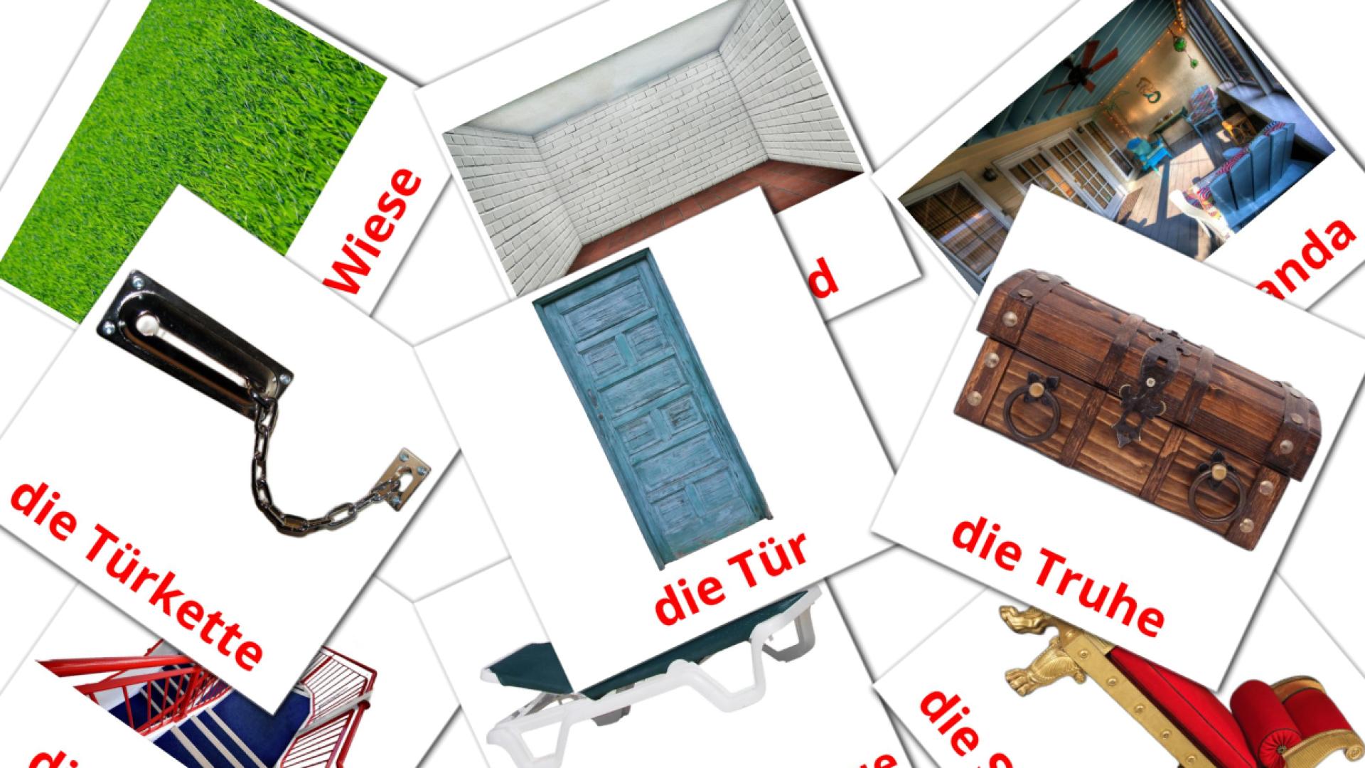 alemán tarjetas de vocabulario en Im Haus