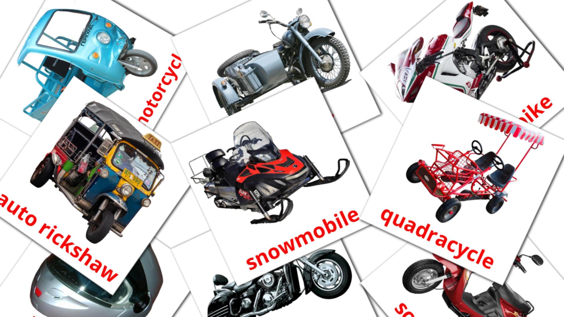 12 tarjetas didacticas de Motorcycles