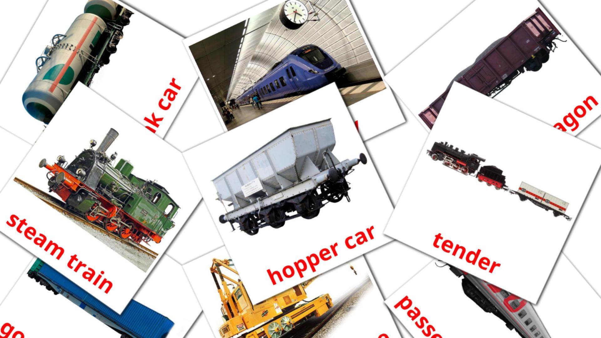 18 Bildkarten für Rail transport