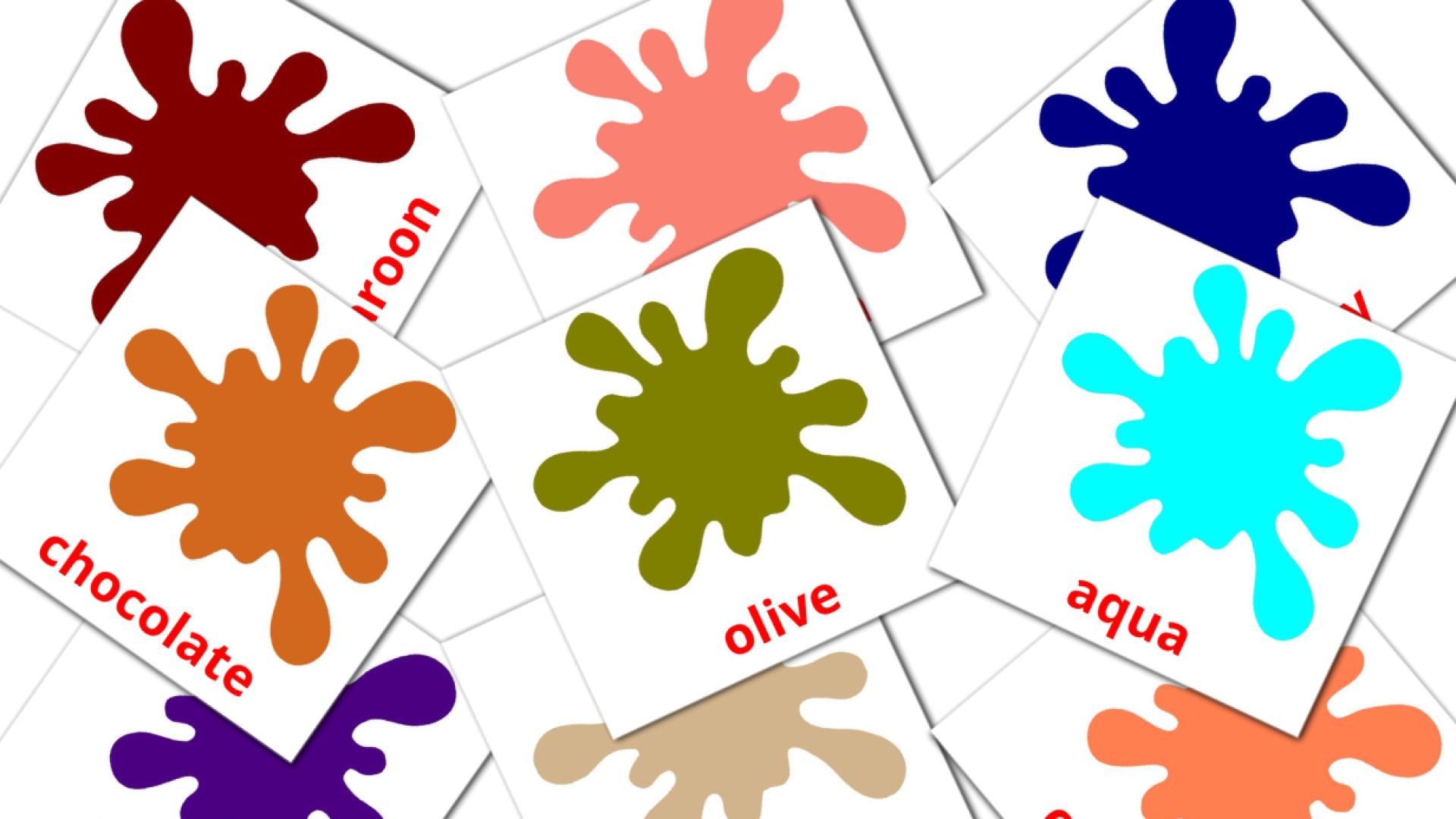 20 tarjetas didacticas de Secondary colors