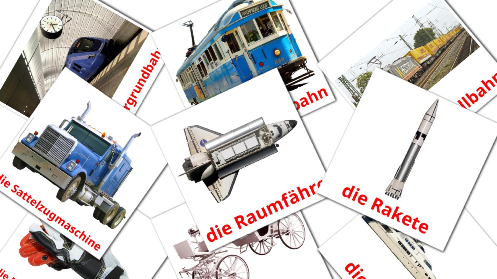 Transportmittel Vocabulário em alemão Flashcards