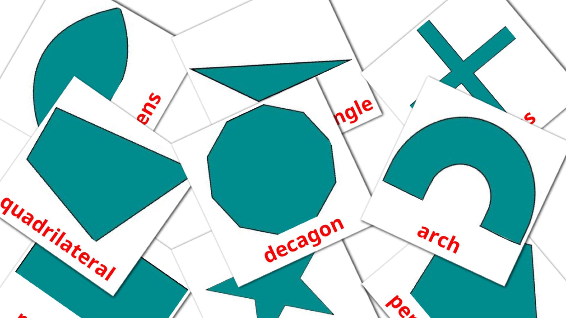 Formes en 2 Dimensions - cartes de vocabulaire anglais