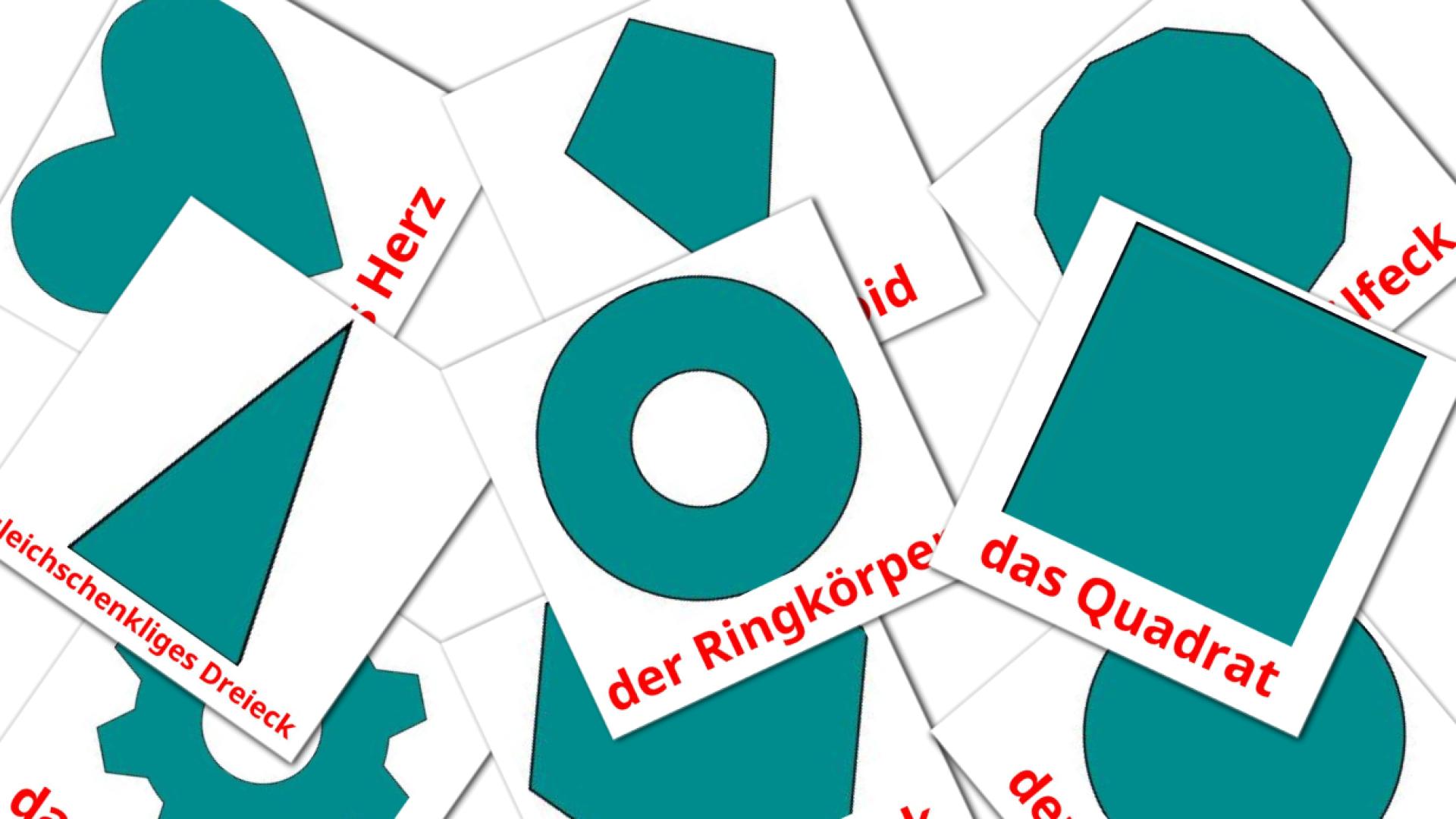 Formes en 2 Dimensions - cartes de vocabulaire allemand