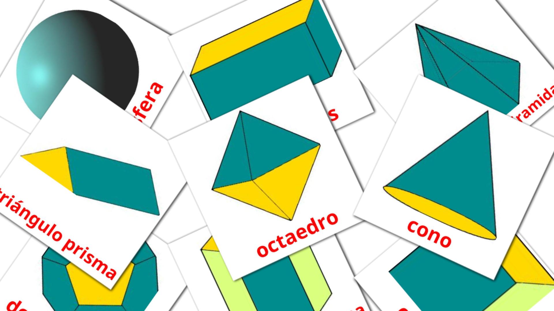 Formas 3D - tarjetas de vocabulario en albanés