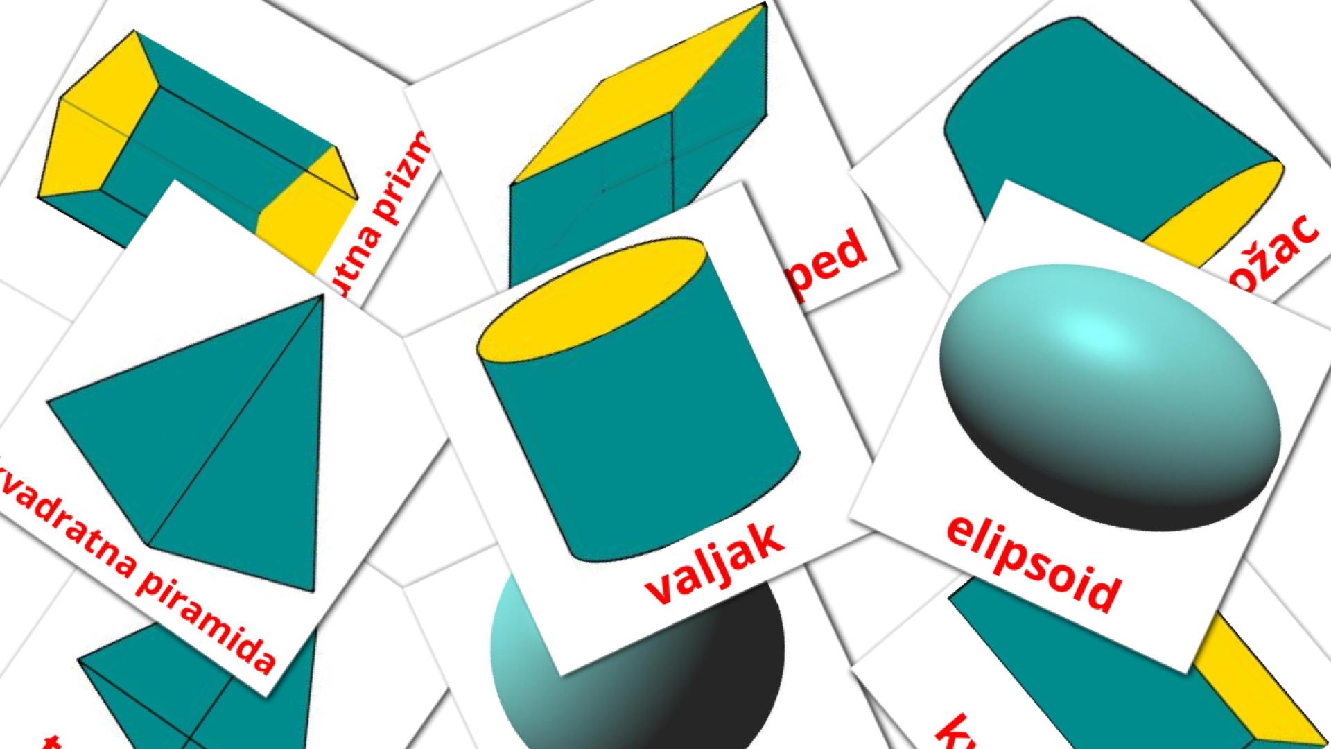 17 tarjetas didacticas de 3D oblici