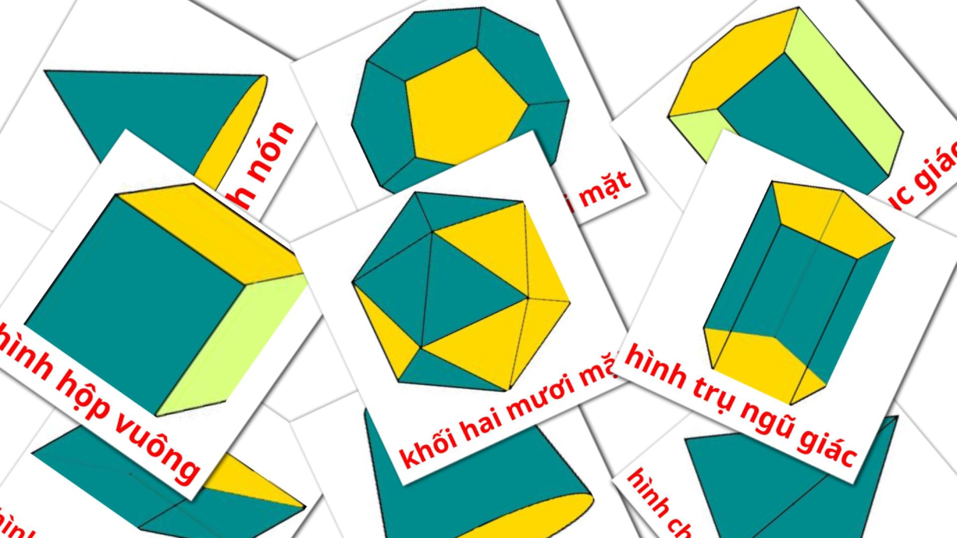 17 tarjetas didacticas de Hình 3D