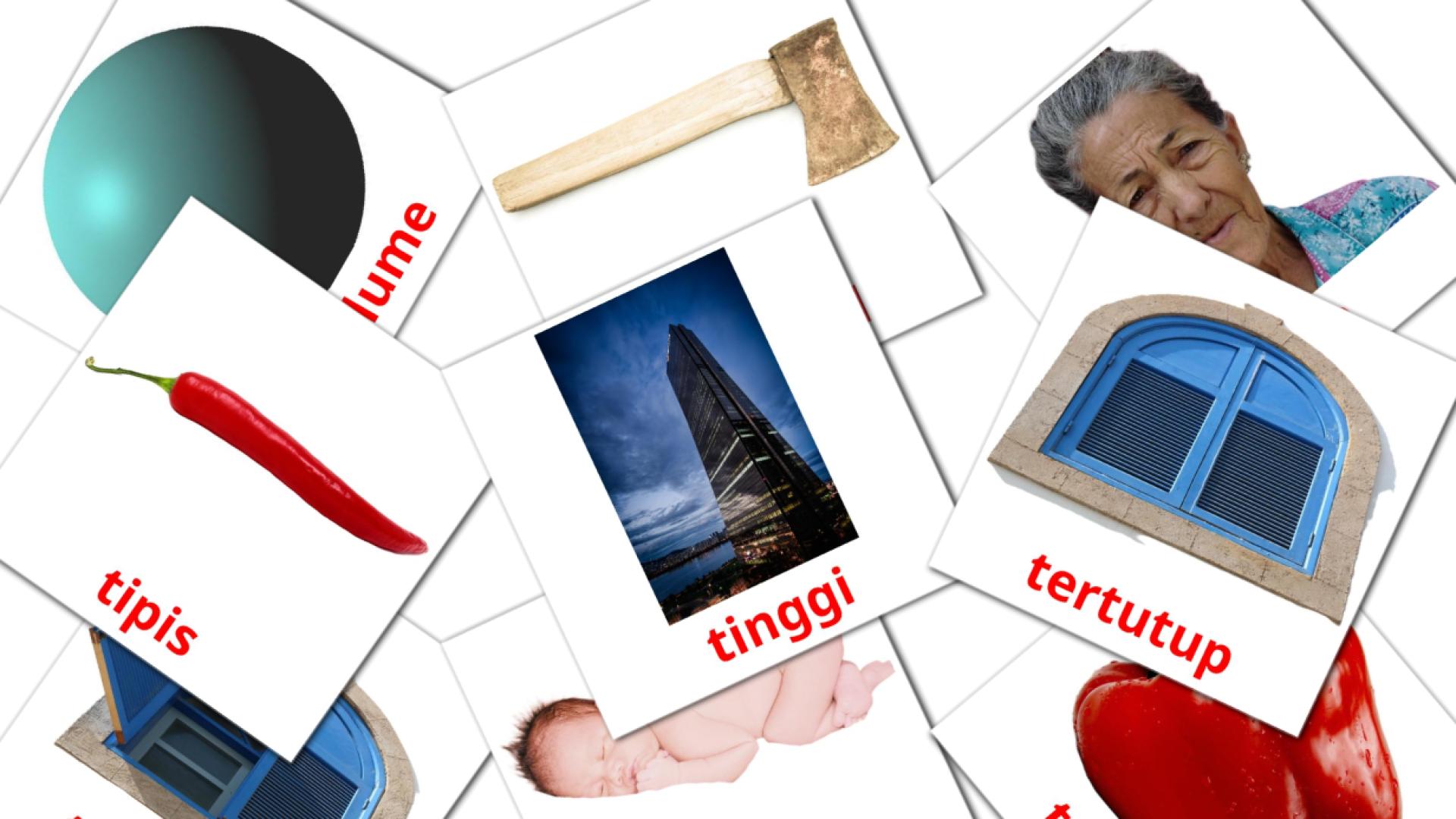 Adjective indonesisch woordenschat flashcards