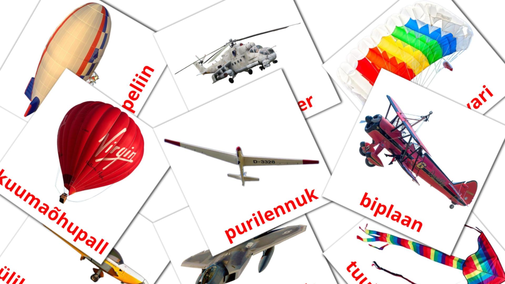 14 Bildkarten für Õhusõidukid