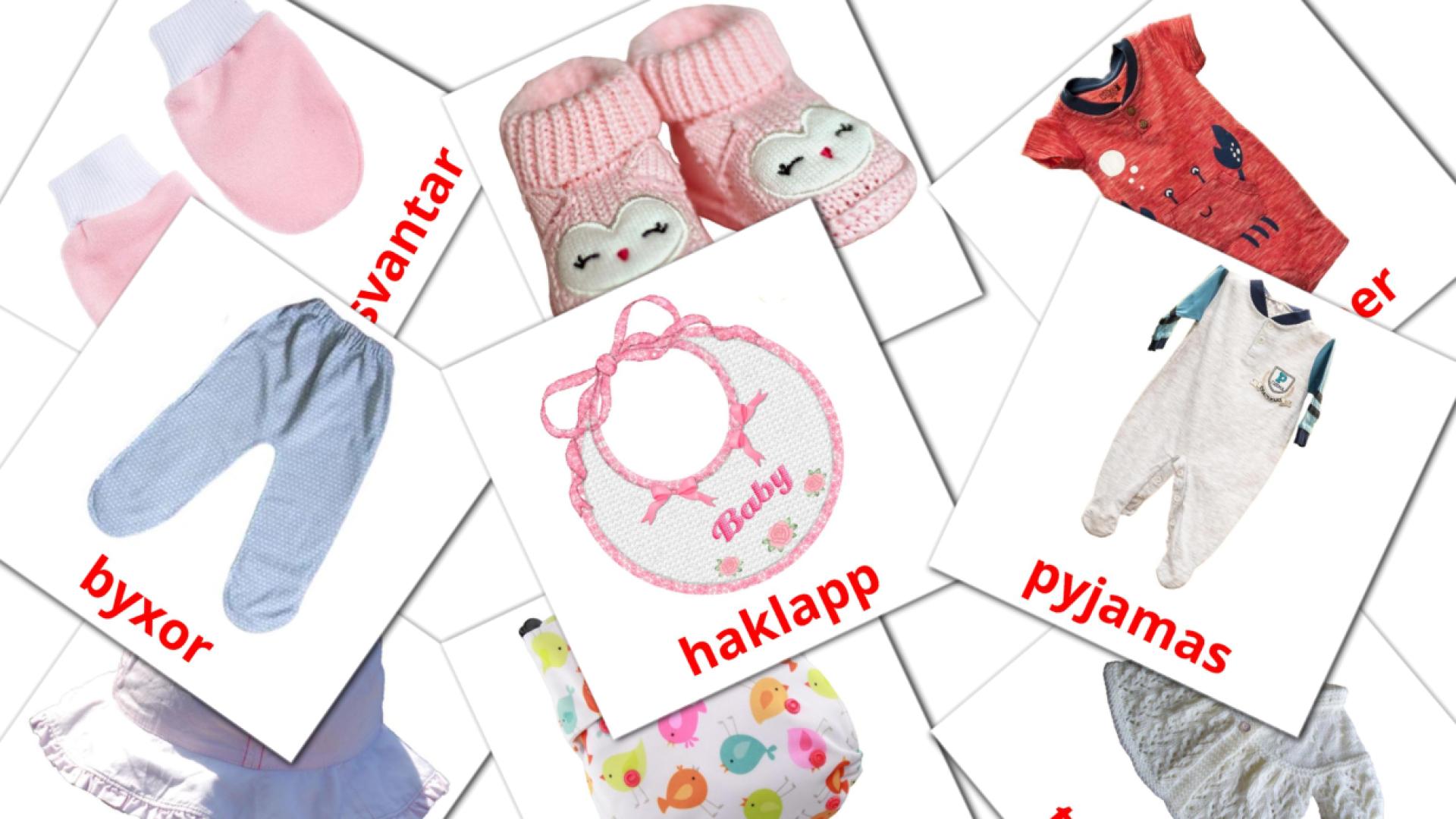 11 tarjetas didacticas de Babykläder