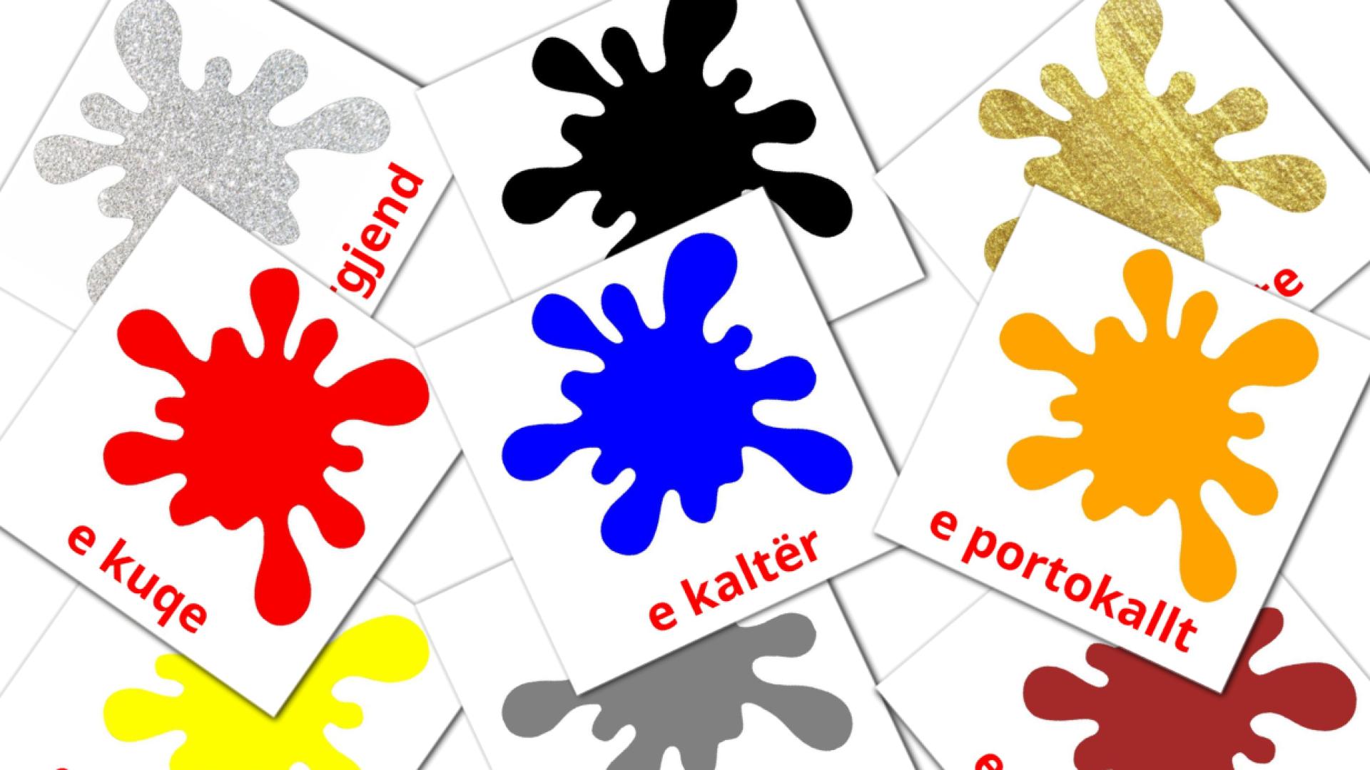 Colores - tarjetas de vocabulario en albanés