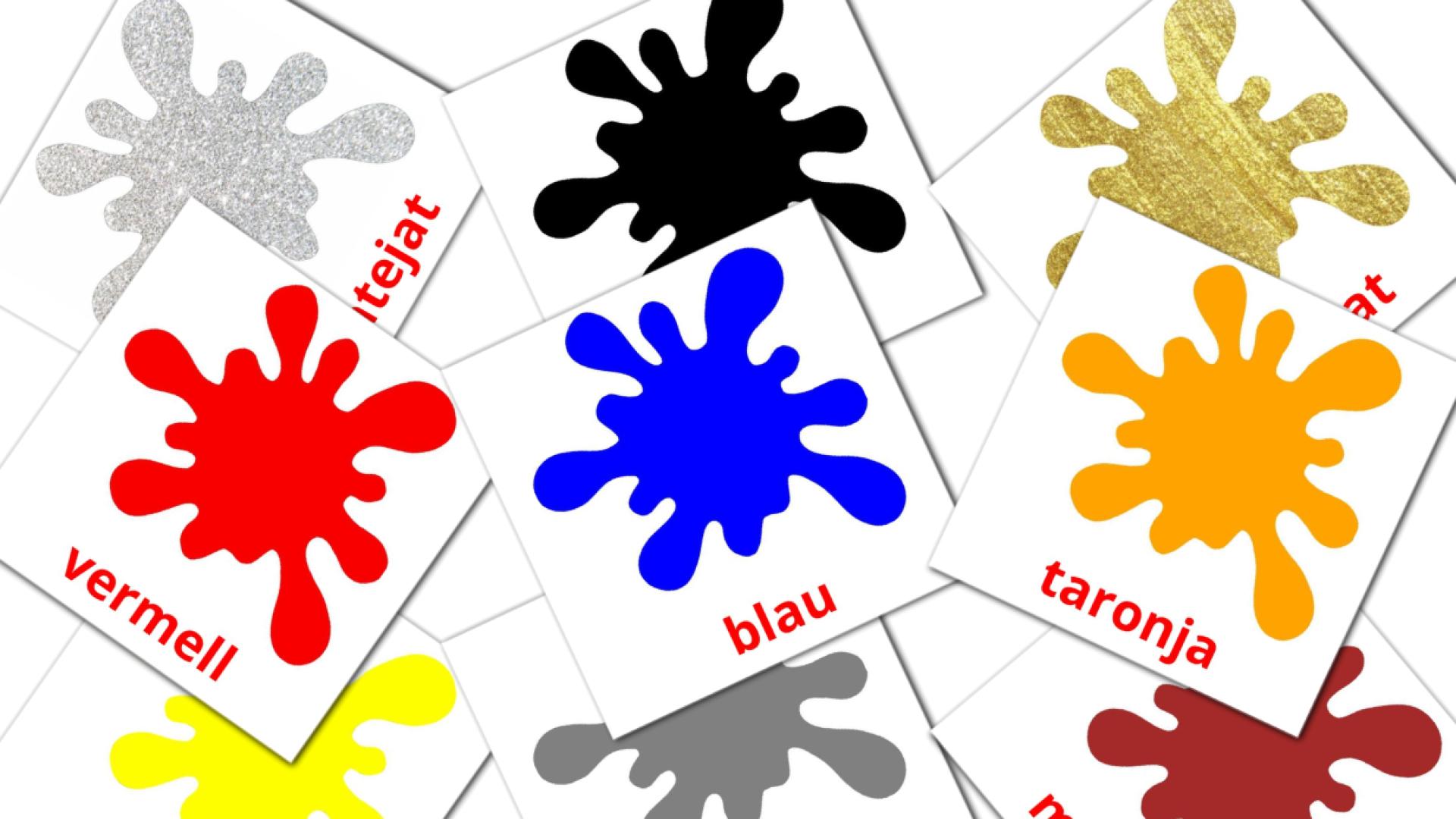 12 tarjetas didacticas de Colors