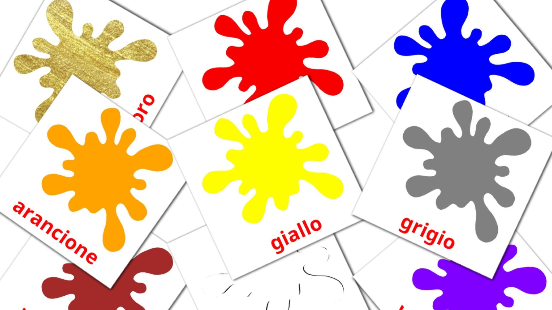 12 tarjetas didacticas de Colori di base
