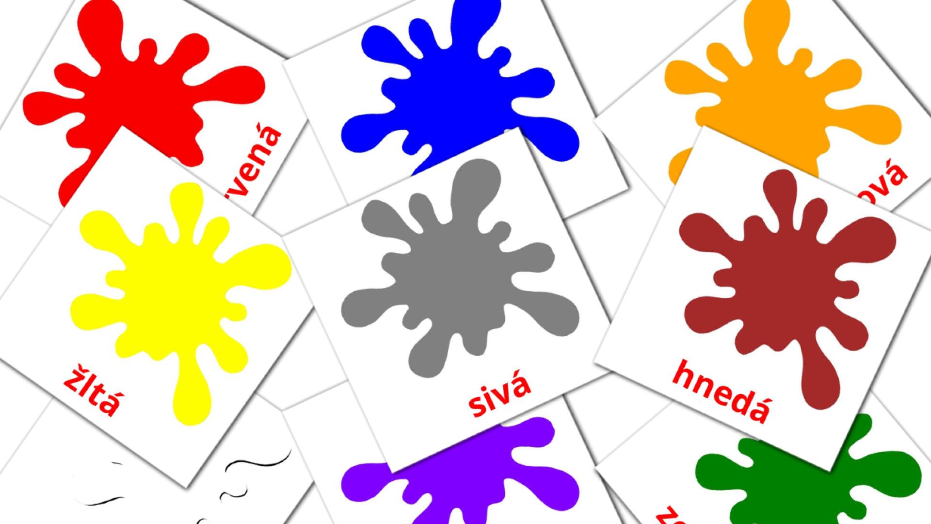 12 tarjetas didacticas de Základné farby