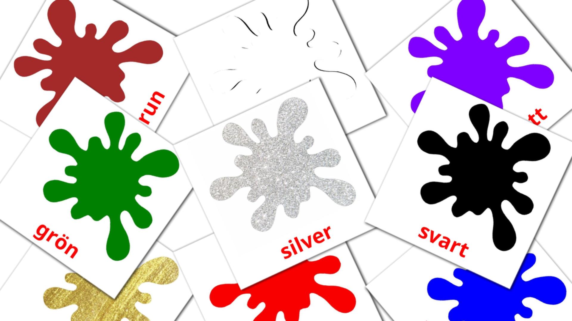 12 tarjetas didacticas de Grund färger