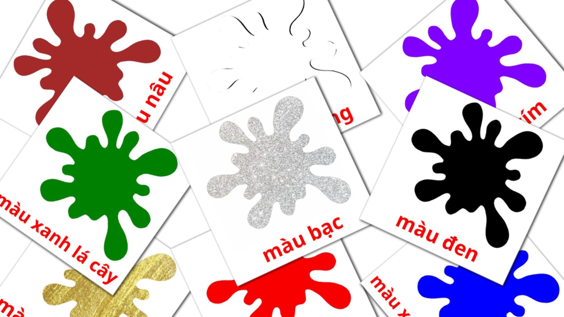 12 tarjetas didacticas de Màu sắc cơ bản