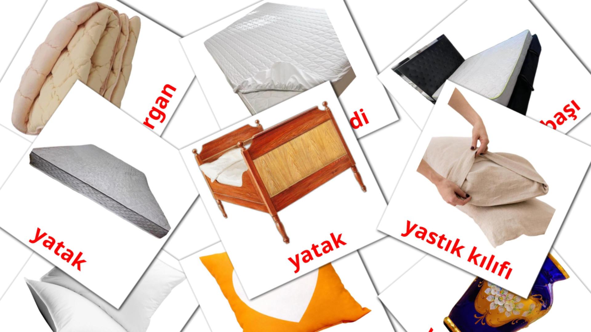 yatak odası Vocabulário em turco Flashcards