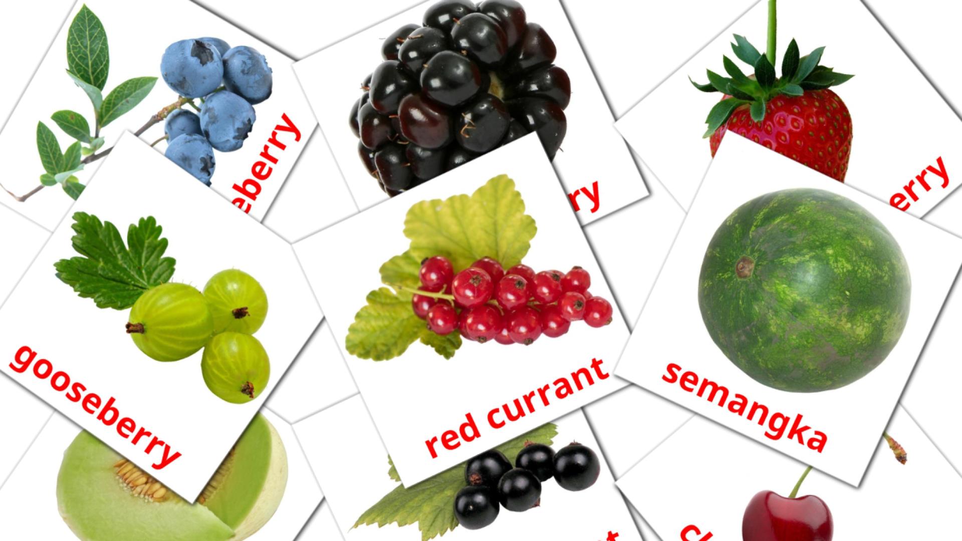 11 tarjetas didacticas de Berries