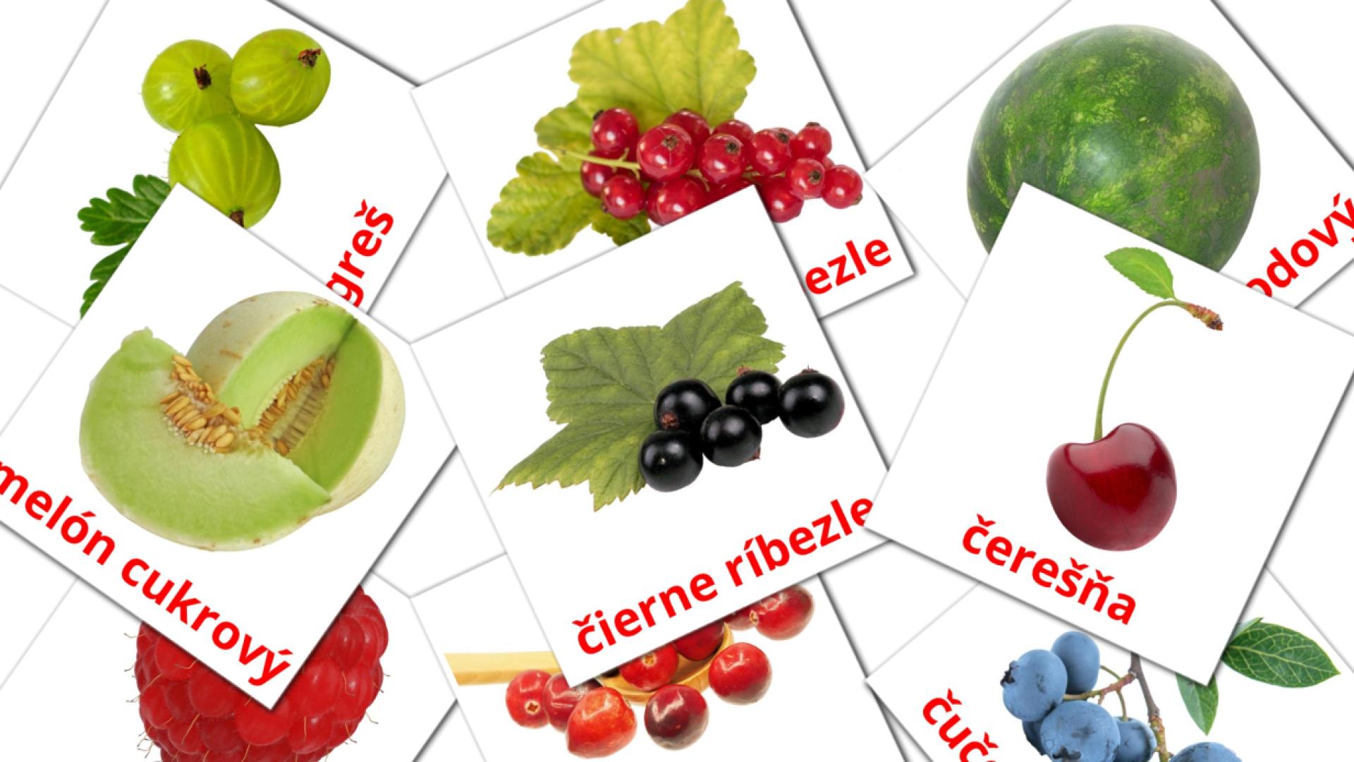 11 Bildkarten für Bobuľové ovocie