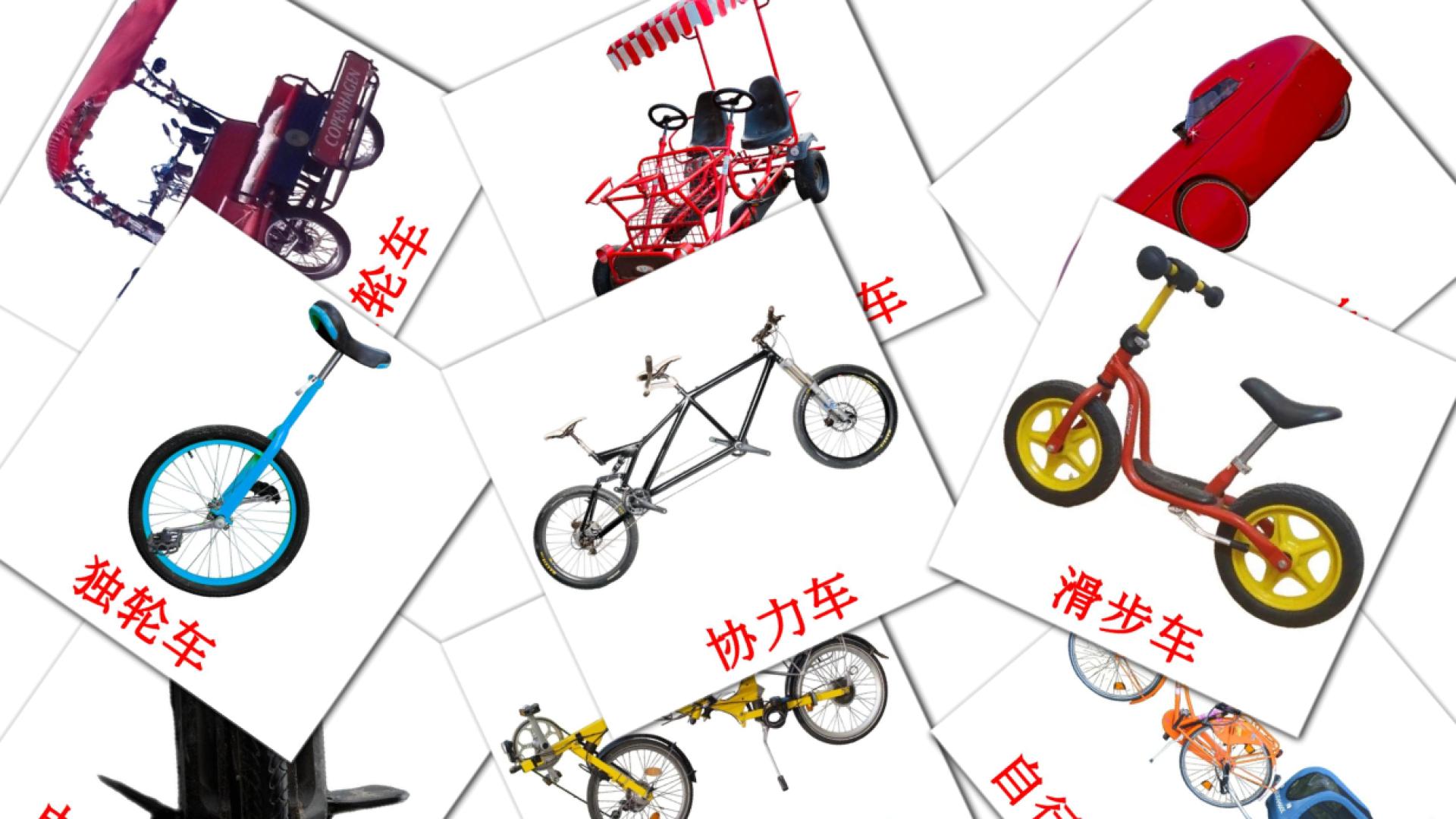 16 Bildkarten für 脚踏车运输
