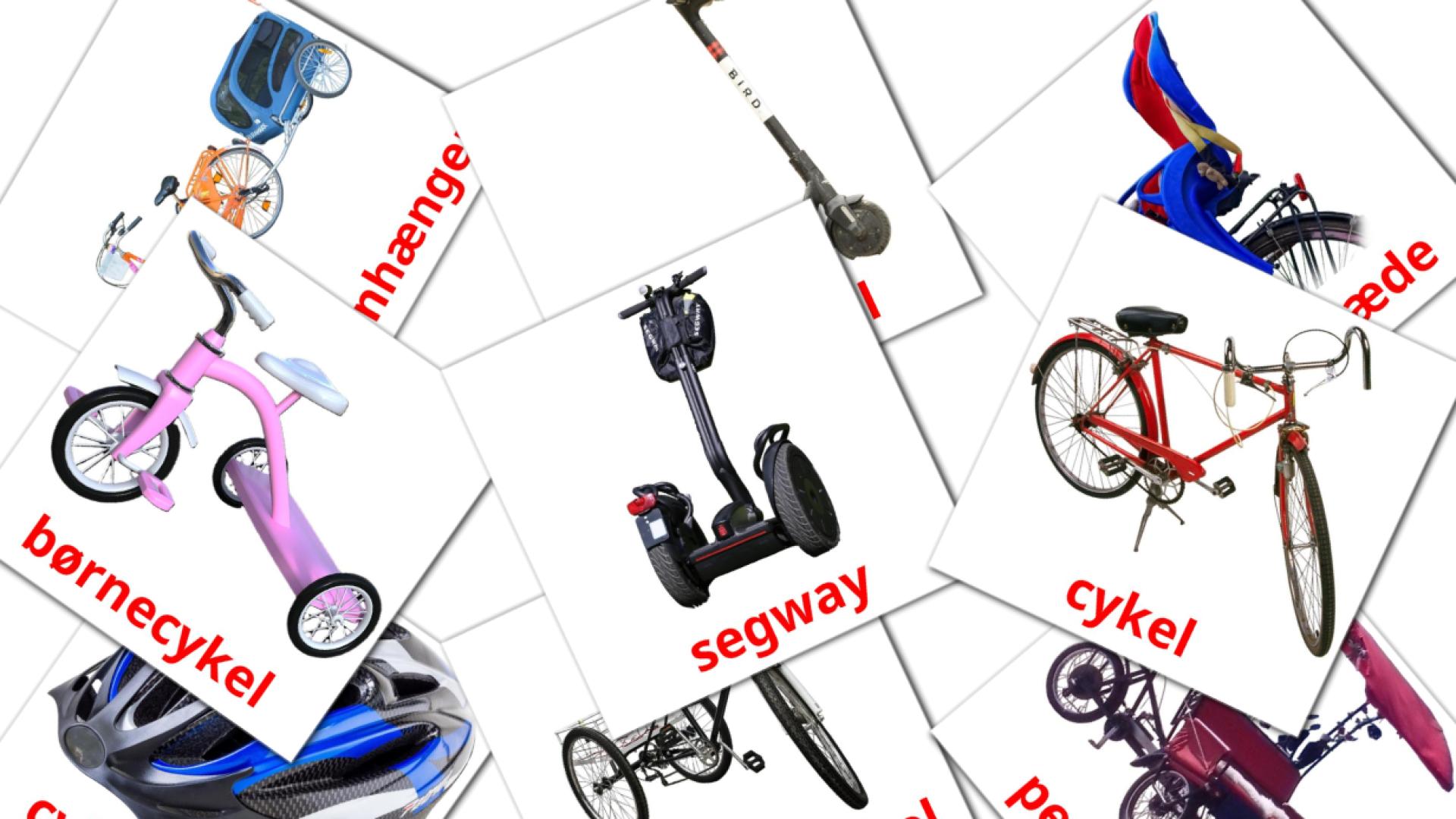 16 Bildkarten für Cykel transport