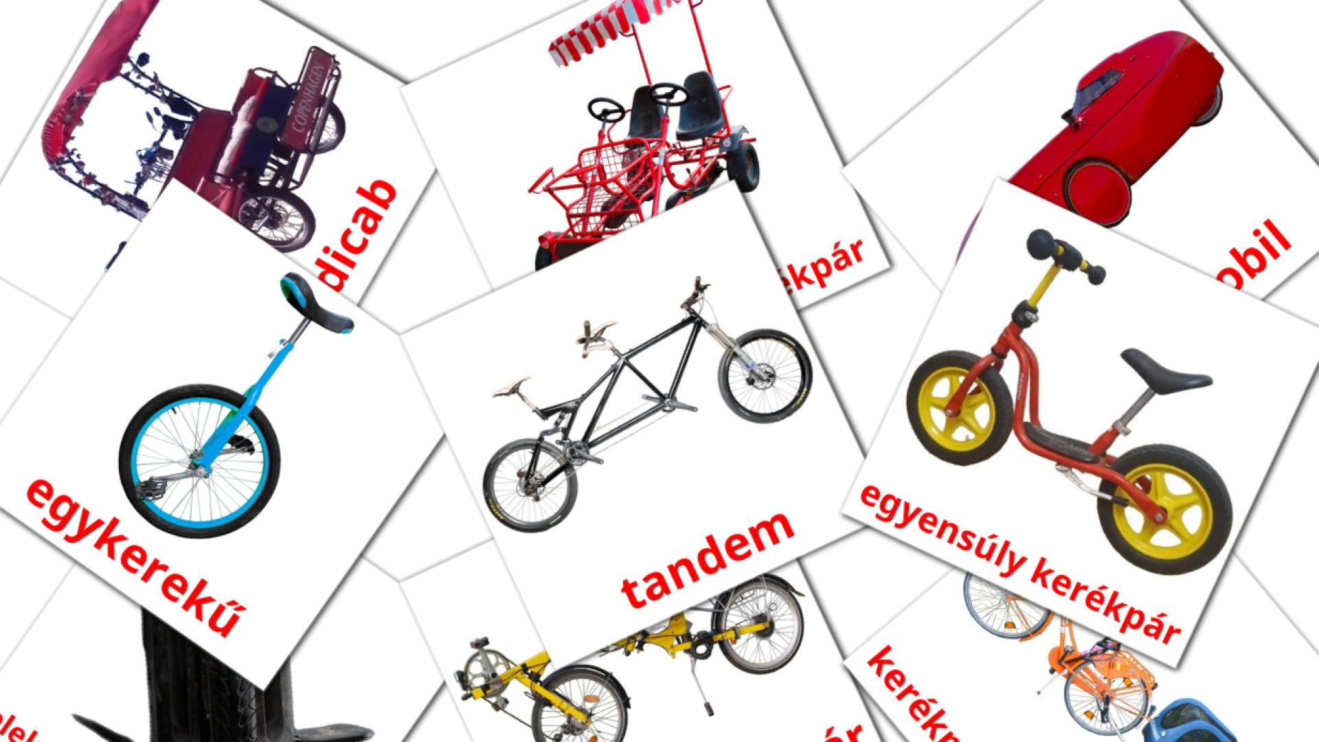 16 Bildkarten für Kerékpár szállítás