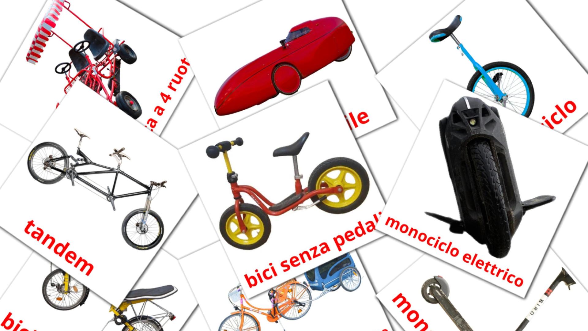 16 Bildkarten für Trasporto di biciclette