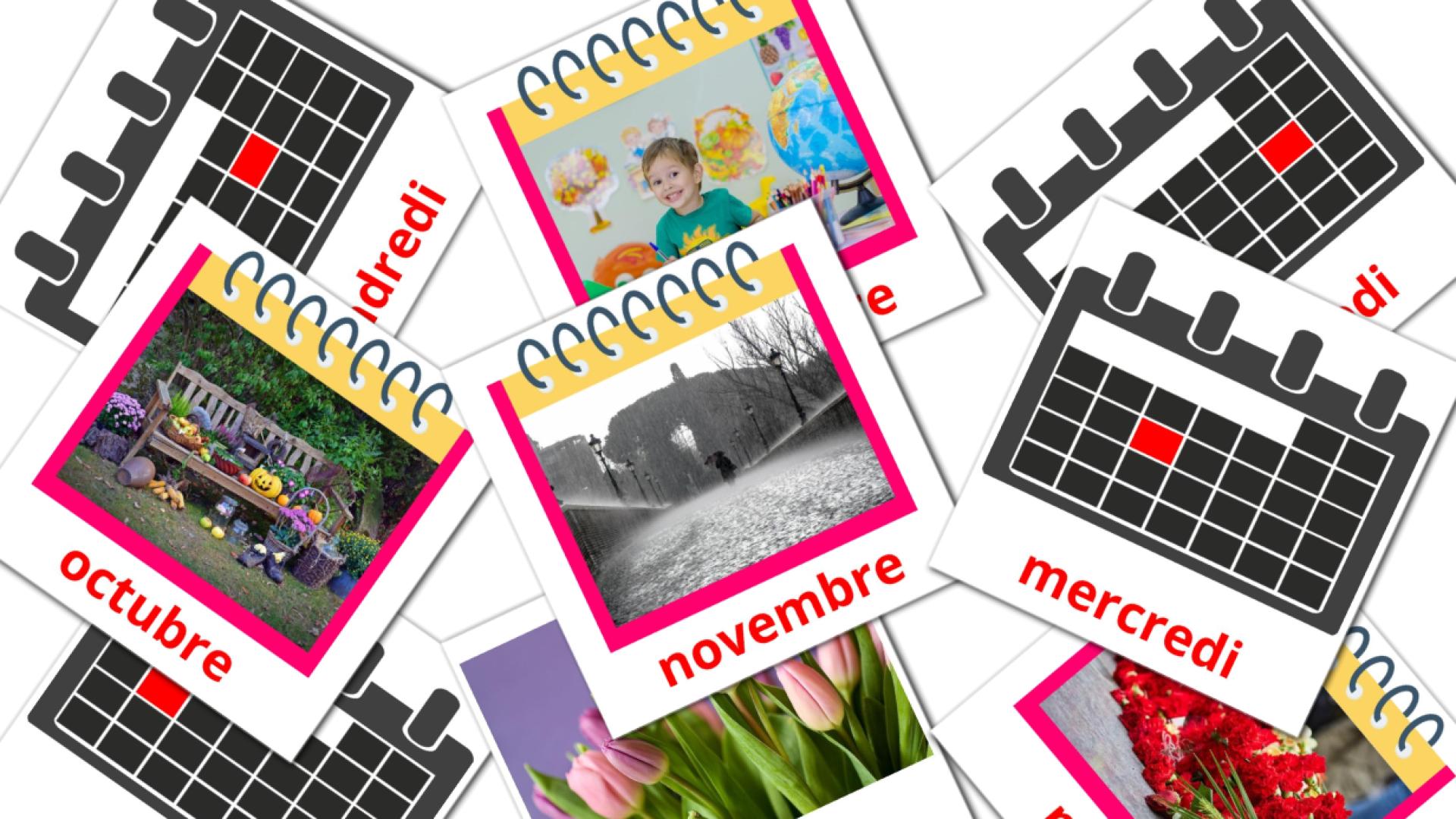 catalán tarjetas de vocabulario en Calendari