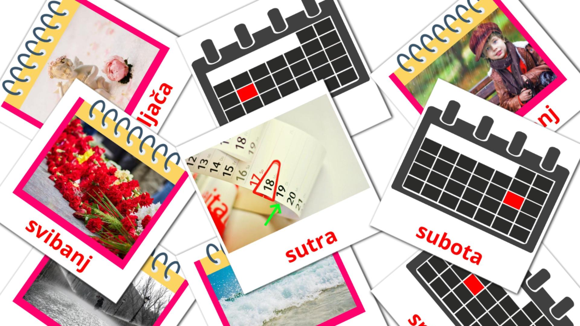 kalendar croatian vocabulary flashcards