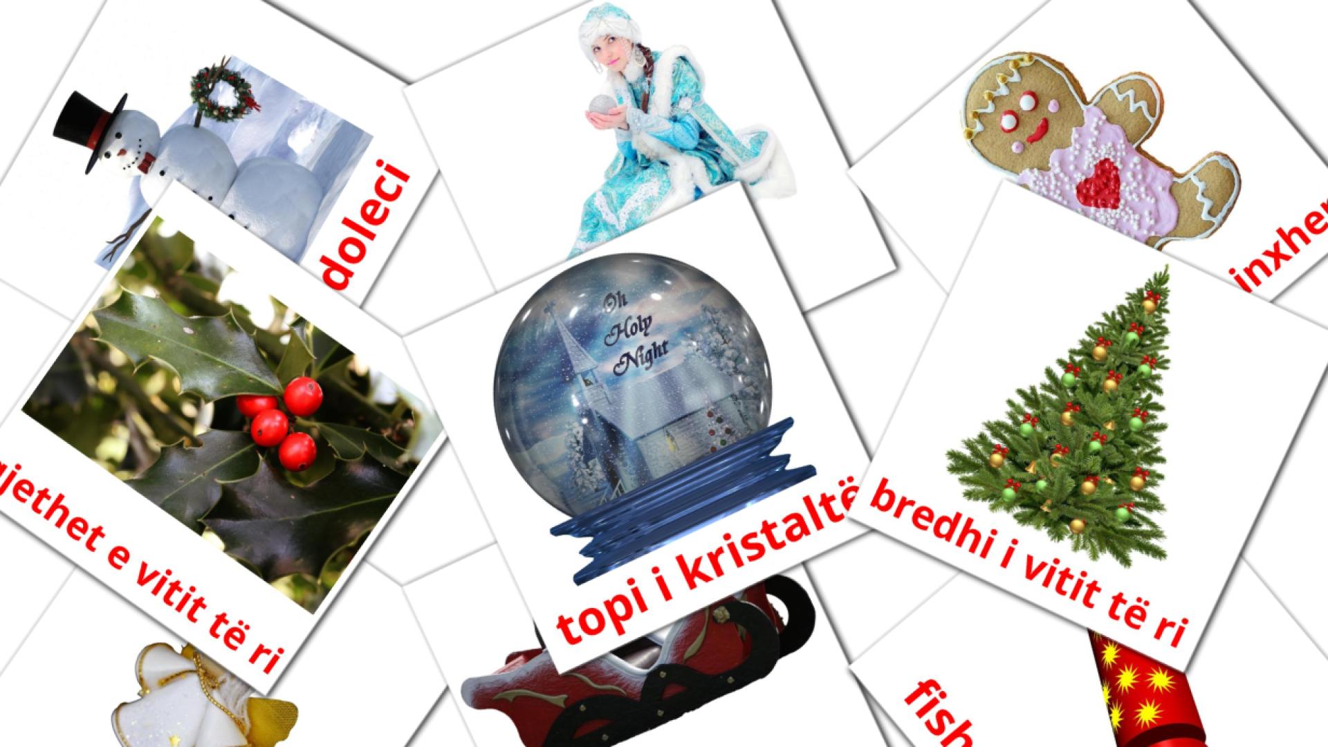 Navidad - tarjetas de vocabulario en albanés