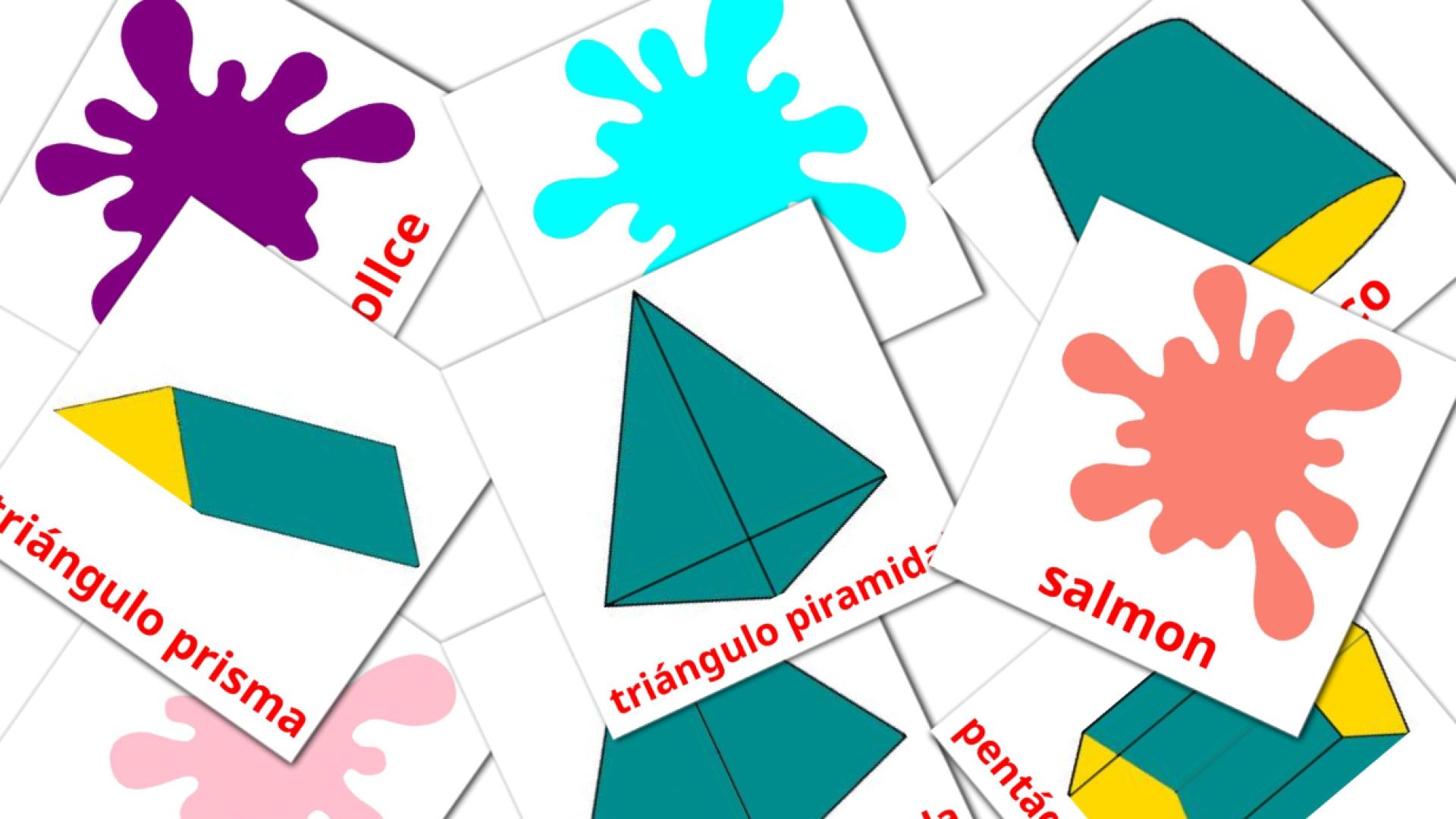 49 tarjetas didacticas de Ngjyrat dhe format