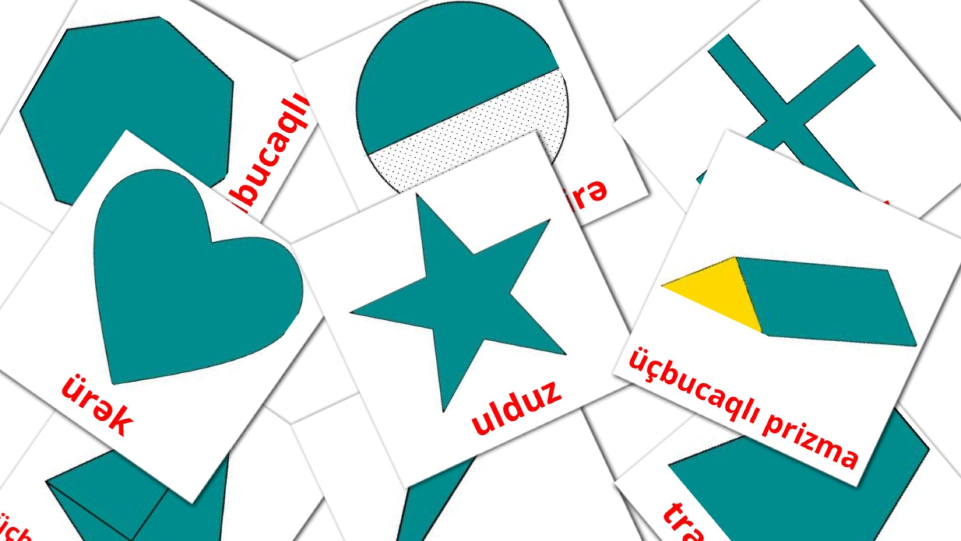 Rənglər və formalar azerbeidzjaans woordenschat flashcards