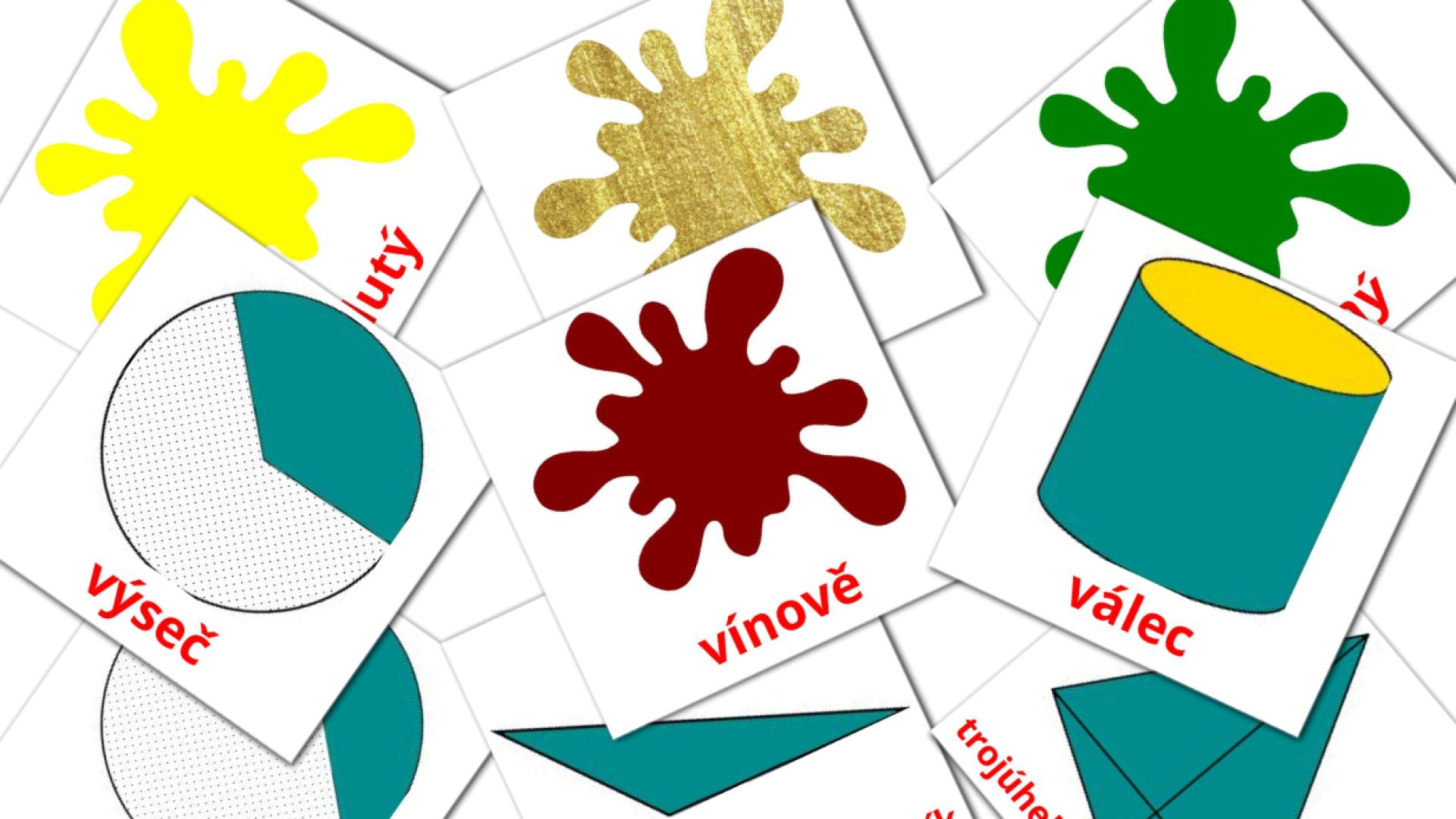 Barva a forma Vocabulário em czech Flashcards