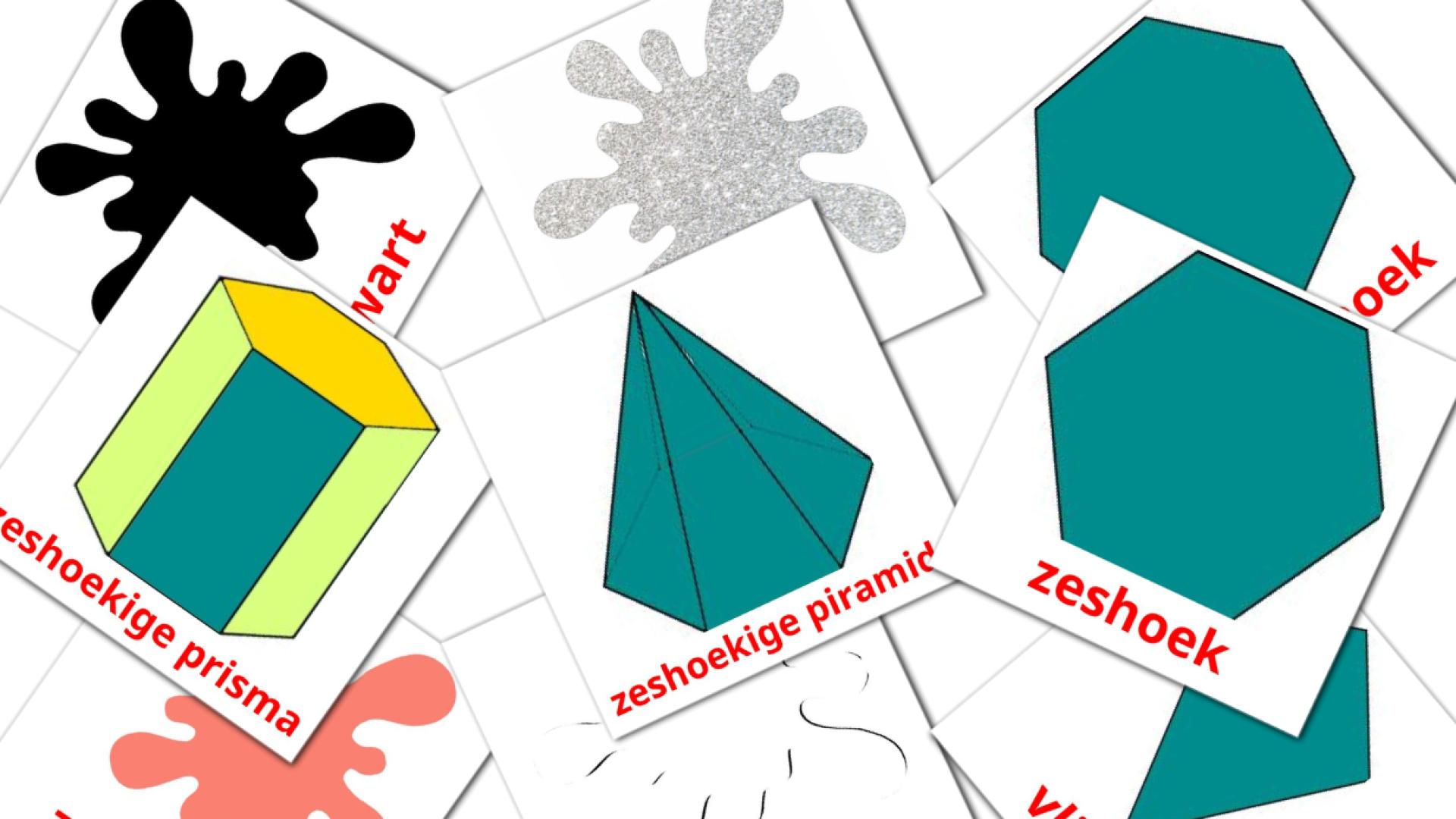 Kleuren en vormen bashkir woordenschat flashcards