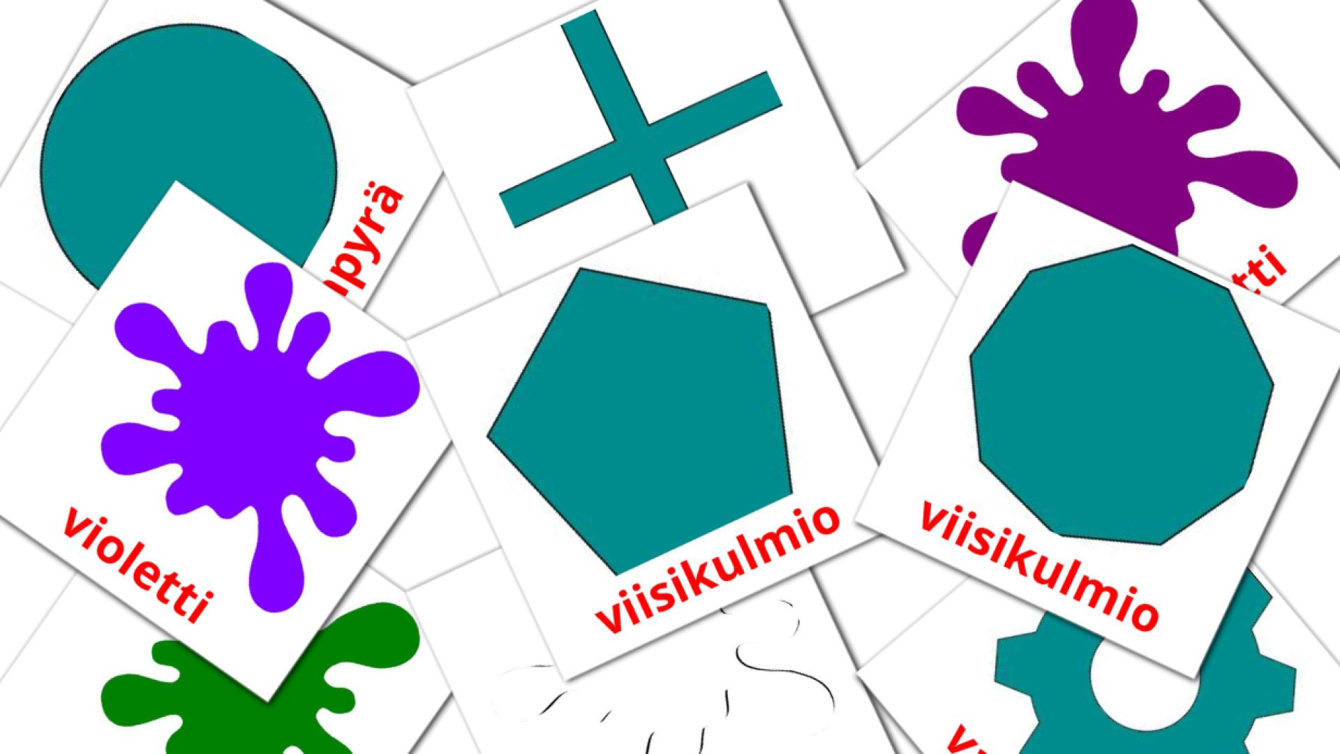Värejä ja muotoja Vocabulário em finlandês Flashcards