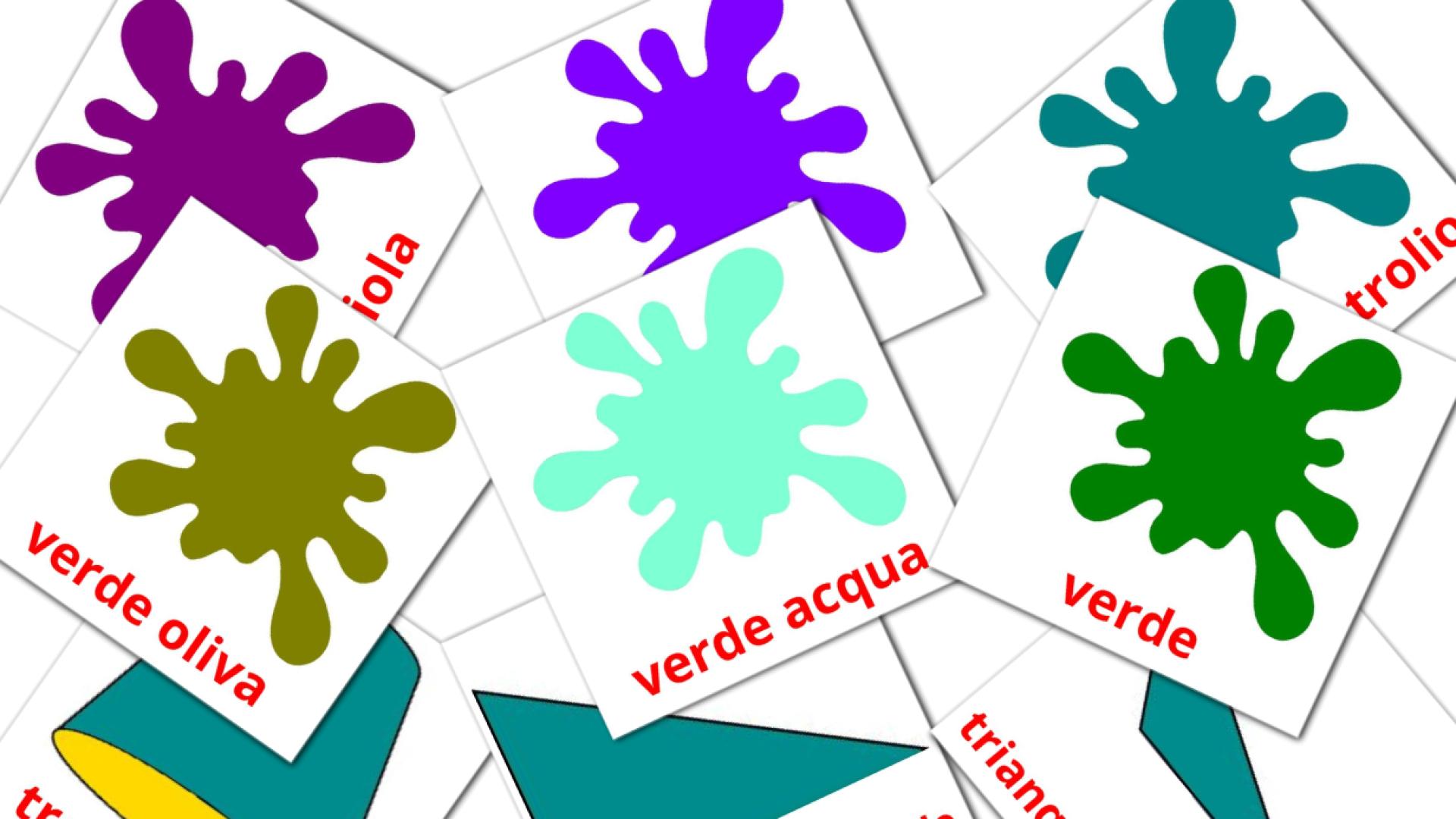 Colori e forme Flashcards di vocabolario kurdish(kurmanj)