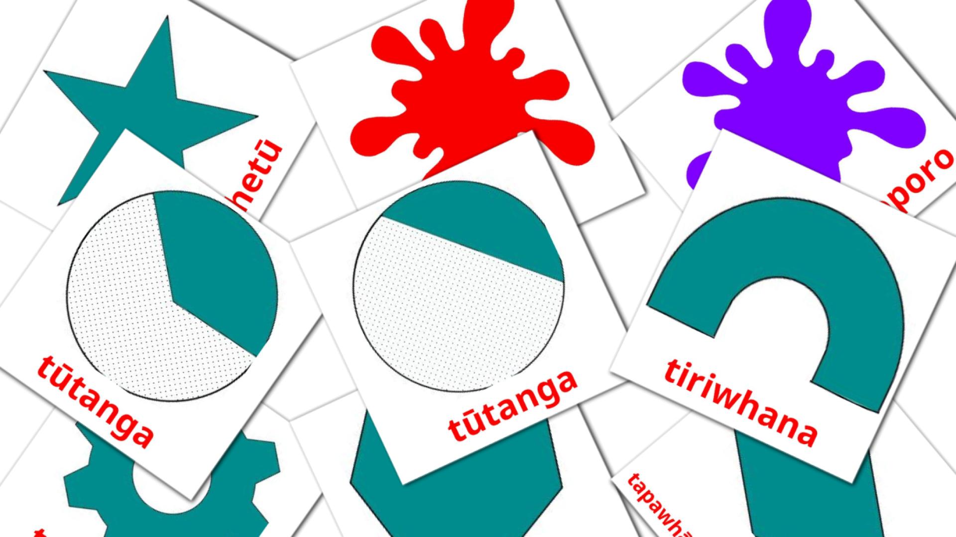 Ngā Tae me Ngā Āhuahanga maori vocabulary flashcards