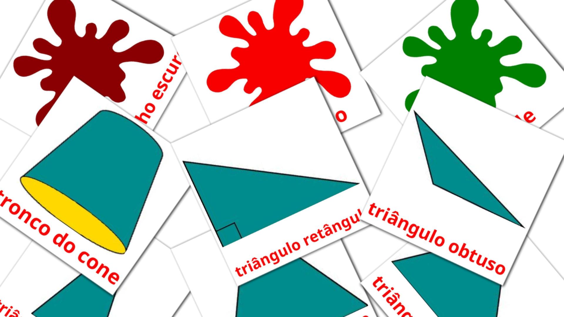 Cores e formas Vocabulário em português Flashcards