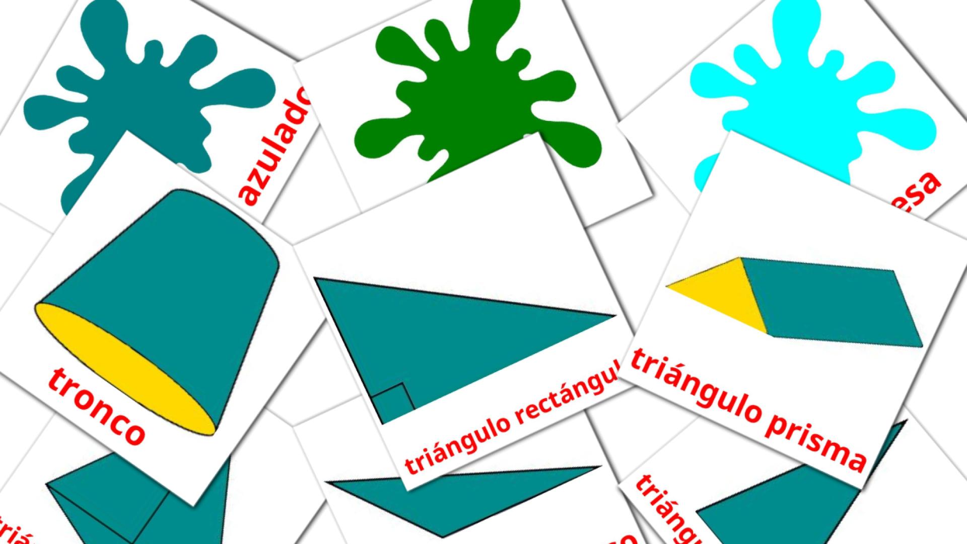 Colores y formas spaans woordenschat flashcards