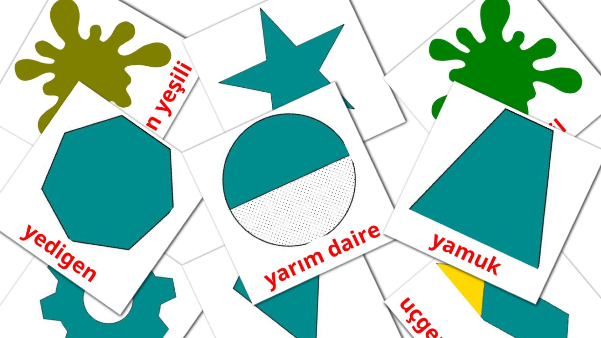 Renkler ve Şekiller turkse woordenschat flashcards