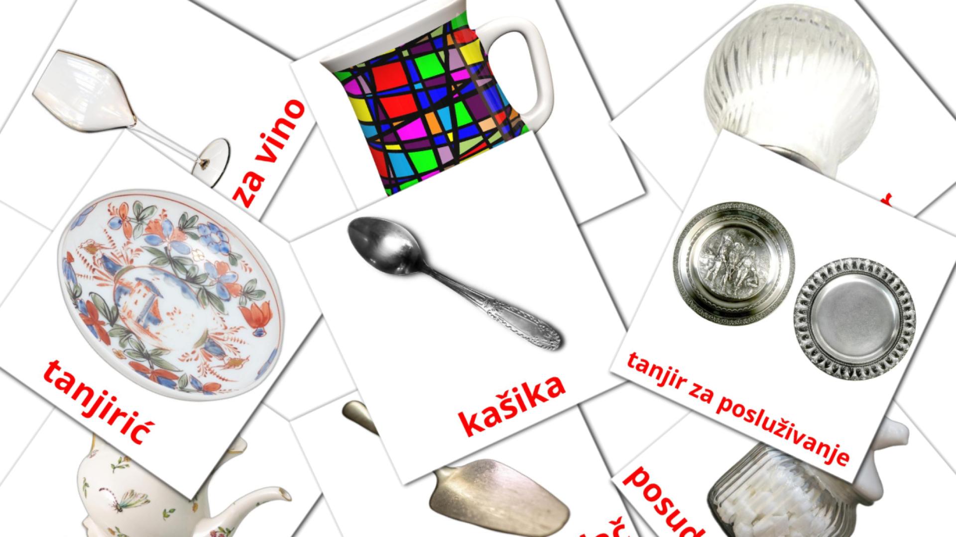 29 Bildkarten für Posuđe i pribor za jelo