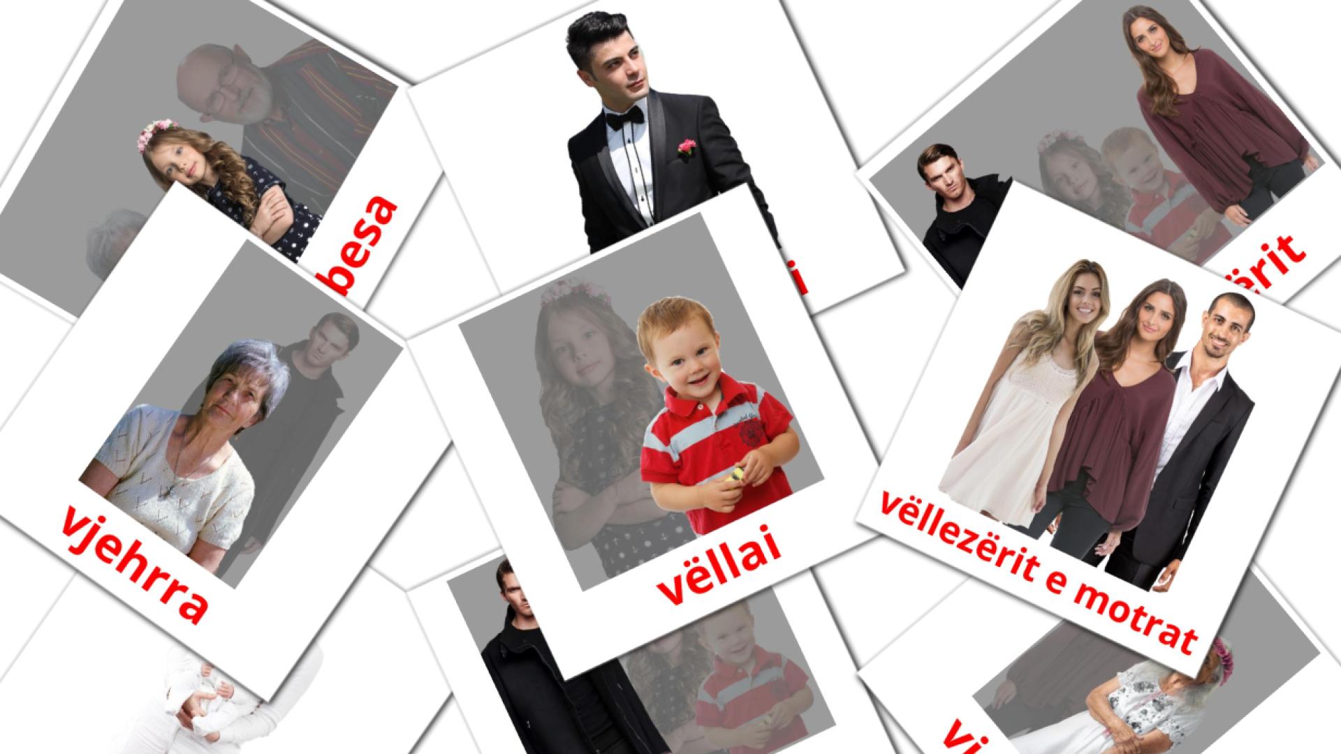Miembros de la Familia - tarjetas de vocabulario en albanés