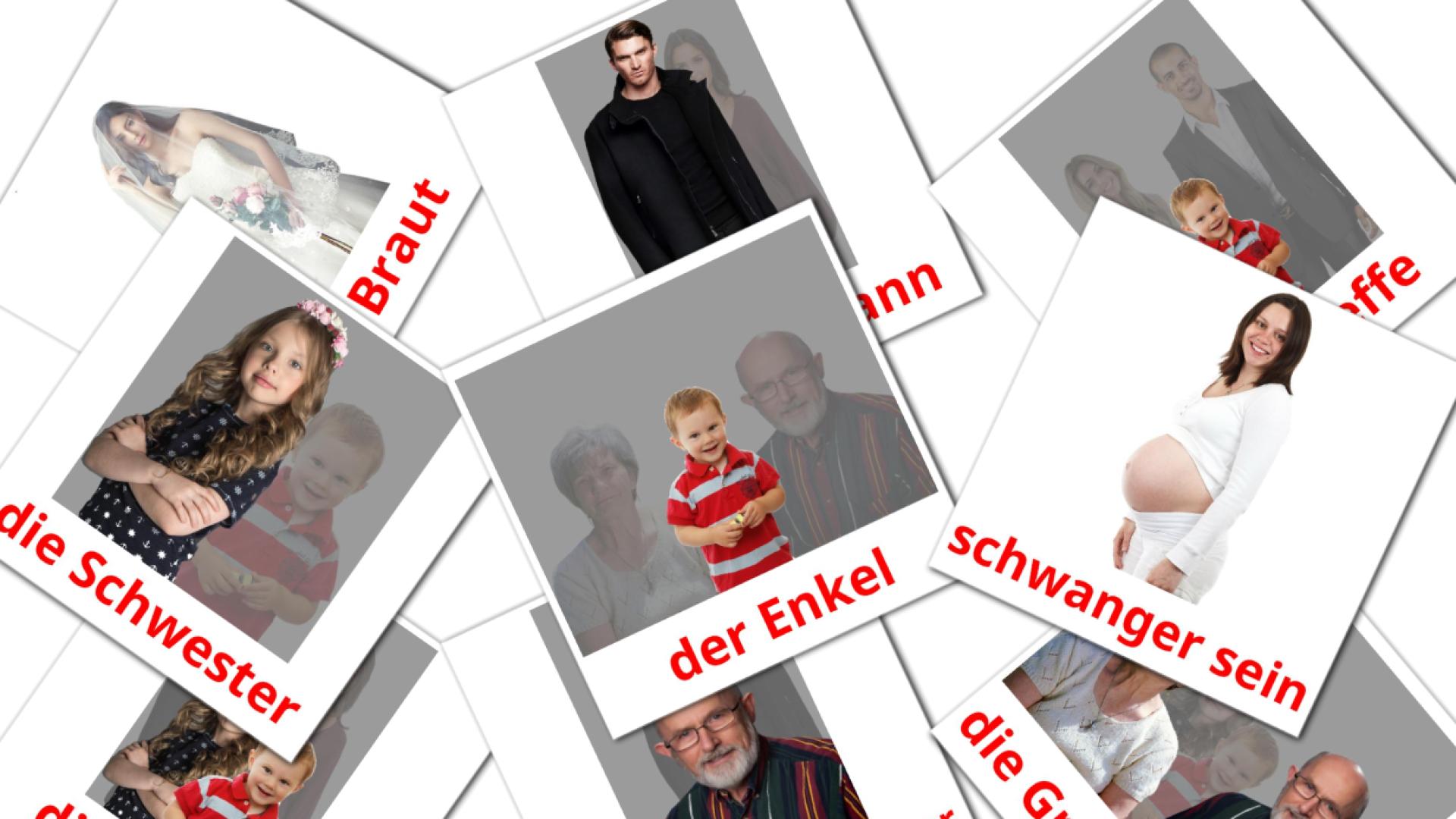 Les Membres de la Famille - cartes de vocabulaire allemand