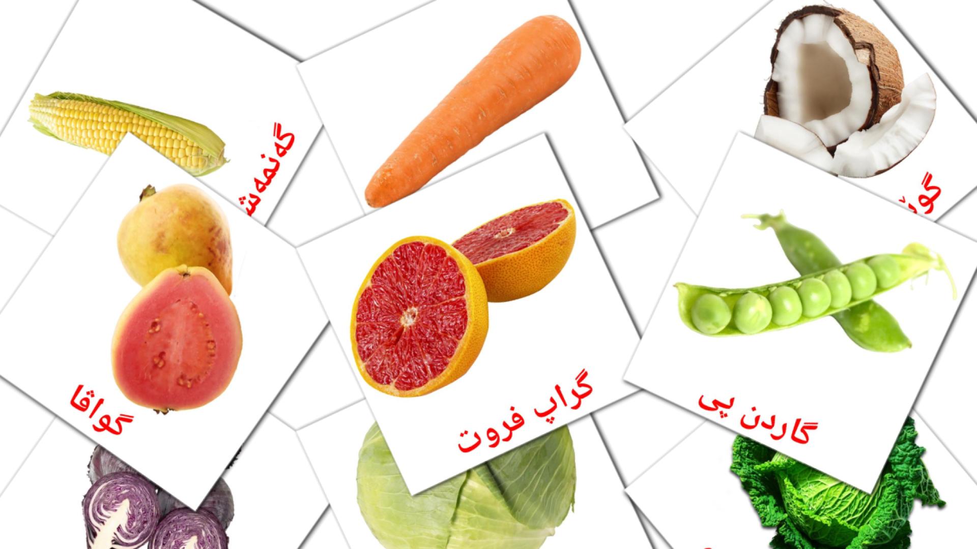 kurdo(sorani) tarjetas de vocabulario en خواردن