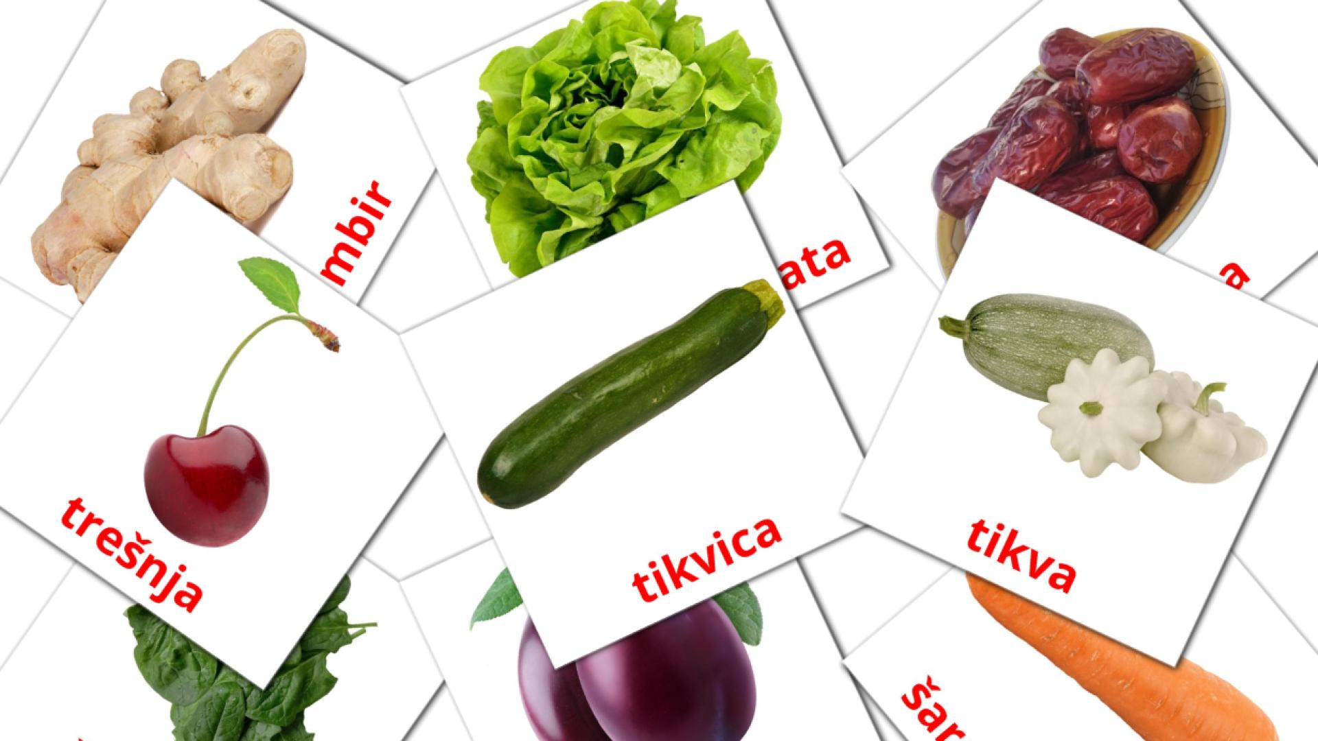 serbio tarjetas de vocabulario en Hrana
