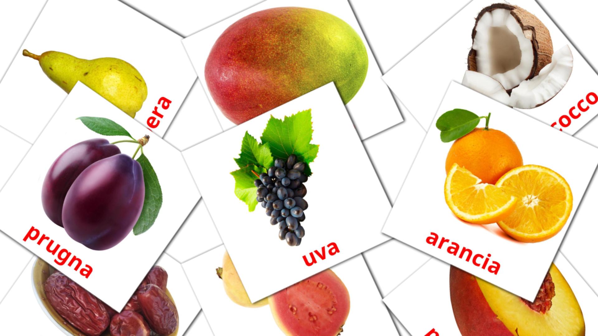20 Flashcards de Meyvələr