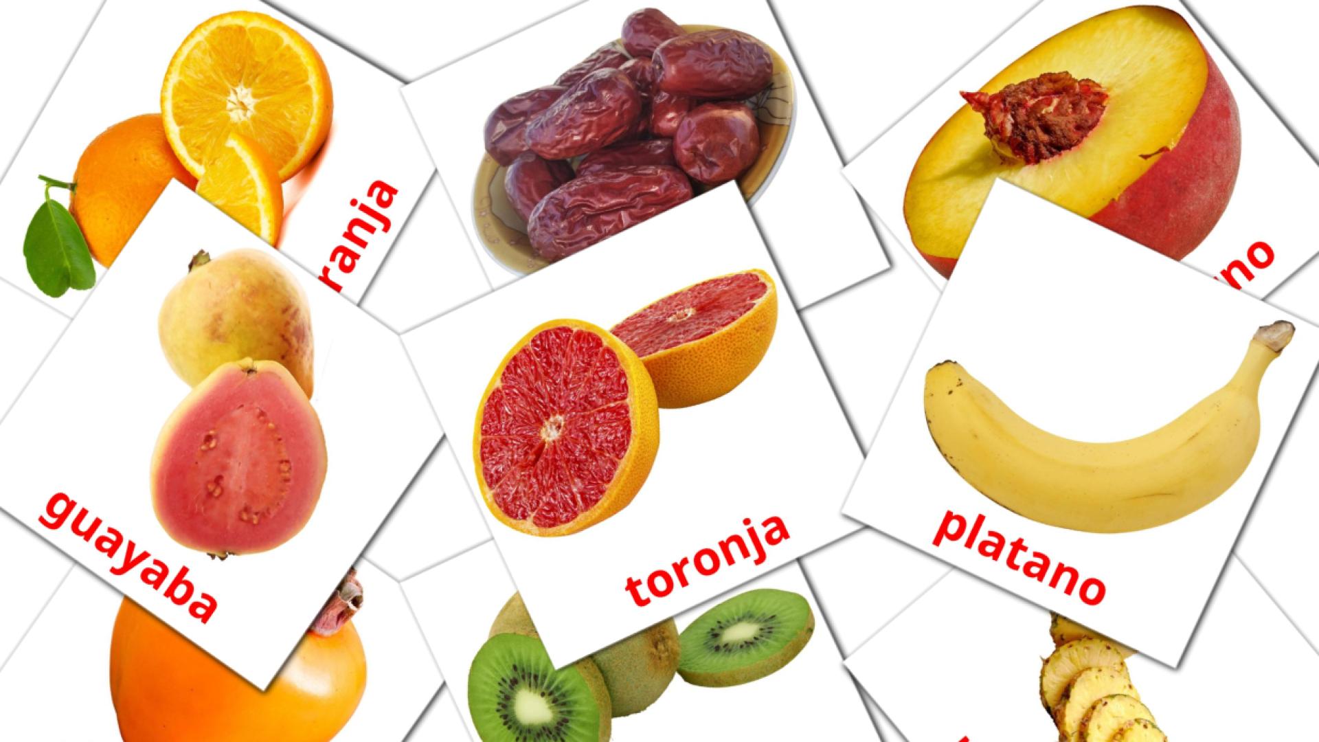 20 Flashcards de Frutas